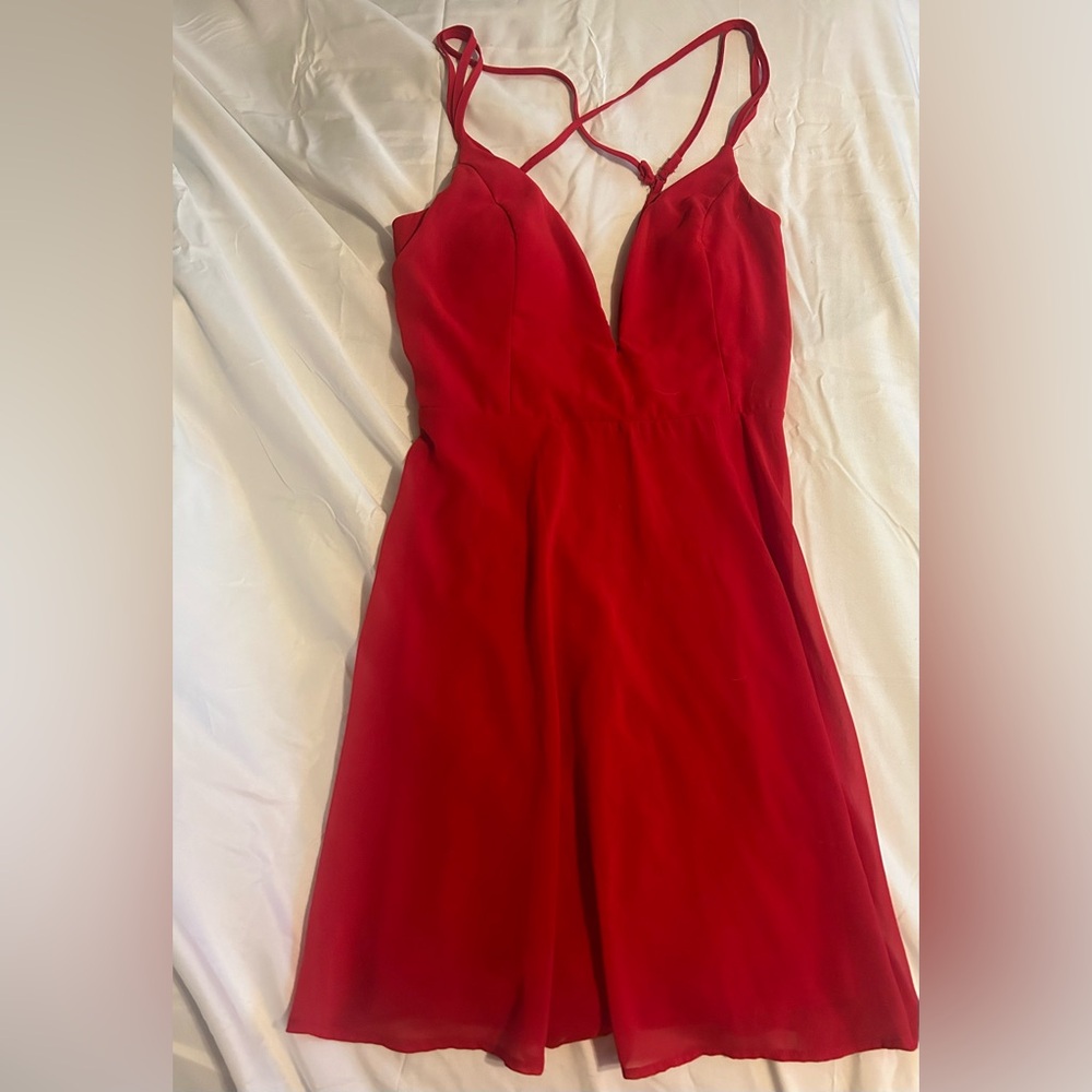 Elegant Red Sleeveless Dress